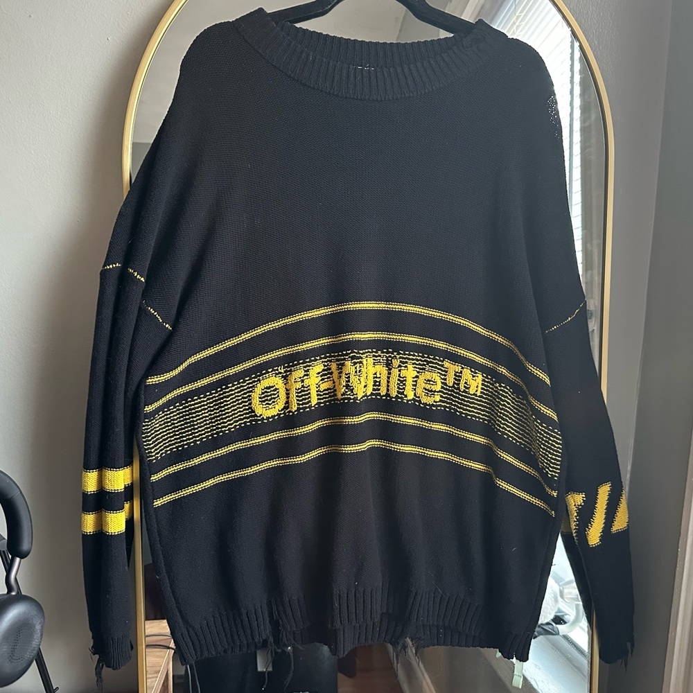 Off-White | Distressed Logo Sweater | Size L